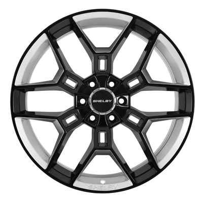 Carroll Shelby Wheels CS45 - 22 x 9.5 in. - 12mm Offset - Black w/ Chrome