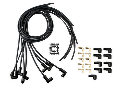 Spark Plug Wire Set - Universal - 90 Deg Black Ceramic Boots