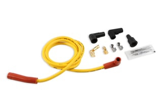 Single Wire Replacement Kit- Staight and 90° Spark plug boots- Universal- Yellow