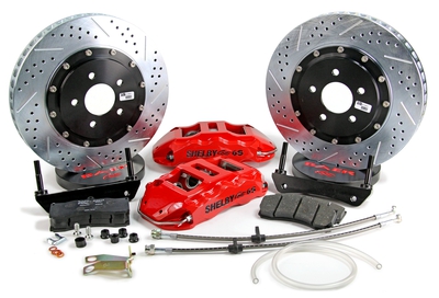 Baer Brakes 14" Extreme+ Front Brake Kit - Red w/Shelby Logo Fits 1994-04 Ford Mustang (SN95), Will also Fit 1979-93 Mustang (Fox) w/94-04 Spindles & Hubs