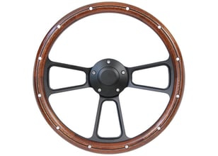 Brothers Trucks Custom Steering Wheels - Black / Wood - Plain