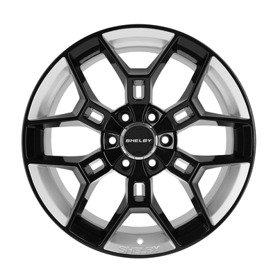 Carroll Shelby Wheels CS45 - 20 x 9 in. - 12mm Offset - Black w/ Chrome