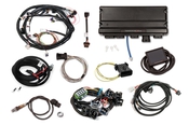 Holley EFI Terminator X Max - Ford MPFI Kit Universal MPFI Main Harness - GM 4L60E/80E Transmission Control - Ford Spaced EV1 Injectors - 3.5 in. Touchscreen