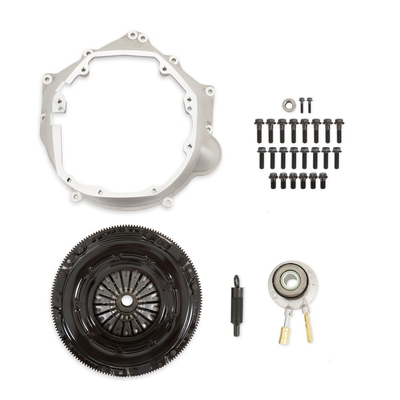 Holley Complete Transmission Installation Kit - 6-Bolt LS Engine to T-56 / Magnum Everything you need to connect a 6-Bolt LS Engine to a Tremec T-56 or Magnum Transmission