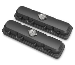 Holley 2-Piece Pontiac Style Valve Cover - Gen III/IV LS - Satin Black