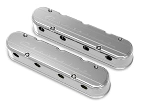 Holley 2-Piece "Chevrolet" Script Valve Cover - Gen III/IV LS - Polished