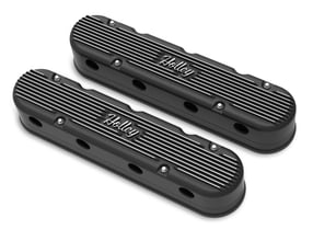 Holley 2-Piece Vintage Series Valve Cover - Gen III/IV LS - Satin Black Machined