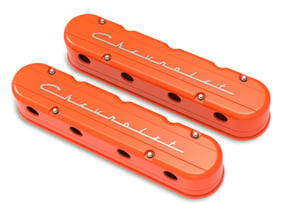 Holley 2-Piece "Chevrolet" Script Valve Cover - Gen III/IV LS - Polished