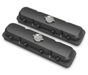 Holley 2-Piece Pontiac Style Valve Cover - Gen III/IV LS - Satin Black