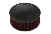 4500 Drop Base Air Cleaner Black w/6" Red Washable Gauze Filter