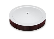 4500 drop base air cleaner chrome w/3" red washable gauze filter