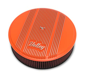 Vintage Series 14" Round Finned Air Cleaner Assembly, with 3" Premium Filter Factory Orange Finish