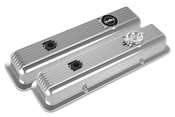 Holley Valve Covers - Muscle Series - Finned - SBC - Polished