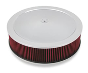 4150 Drop Base Air Cleaner Chrome w/4" Red Washable Gauze Filter