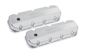 Holley GM Licensed Valve Cover - Track Series - BBC - Fabricated Aluminum - Silver