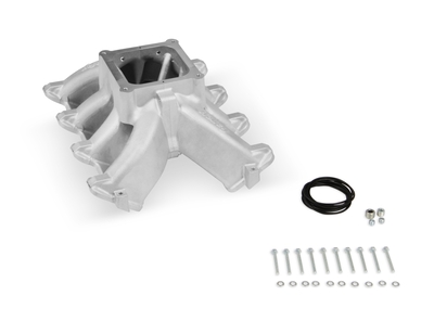 Single Plane 4500 Carbureted Split-Design Race Intake Manifold - GM LS1/LS2/LS6 Fits GM LS1/LS2/LS6 - Carbureted with Cast Finish