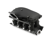 8.2" SBF Ford Hi-Ram EFI Manifold with Side Mount Top-Black 8.2" SBF Ford Hi-Ram Intake Manifold with 105mm 1986-95 Ford 5.0 Throttle Body Flange Side Mount Top. Black