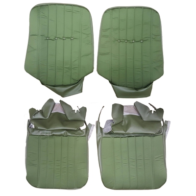 1971 CHEVROLET MONTE CARLO BUCKET SEAT CLOTH UPHOLSTERY - SRM GREEN CLOTH/JADE GREEN