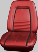 1967 CHEVROLET CAMARO "DELUXE" BUCKET SEAT UPHOLSTERY - RED W/ BLACK ACCENT