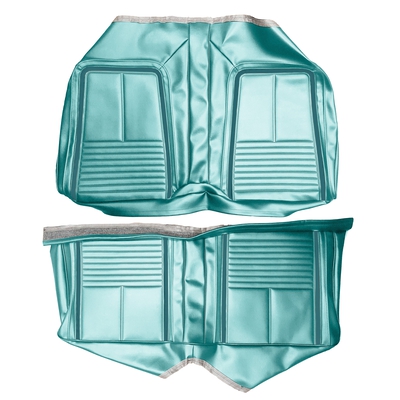 1967 CHEVROLET CAMARO "DELUXE" FOLD-DOWN REAR UPHOLSTERY - TURQUOISE W/ DARK TURQUOISE ACCENT