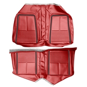 1967 CHEVROLET CAMARO "DELUXE" FOLD-DOWN REAR UPHOLSTERY - RED W/ BLACK ACCENT