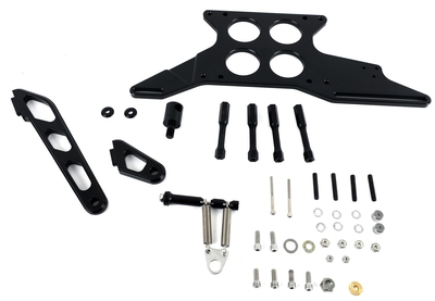 4500 SERIES CARBURETOR 4 HOLE ( 2.375") PLENUM PUSH/PULL THROTTLE CABLE BRACKET & SPRING BLACK FINISH