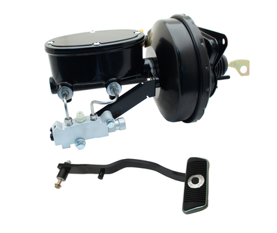 1967-1970 Ford Mustang Tandem Oval Master Cylinder 9" Single Booster Conversion Kit (Disc/ Drum)