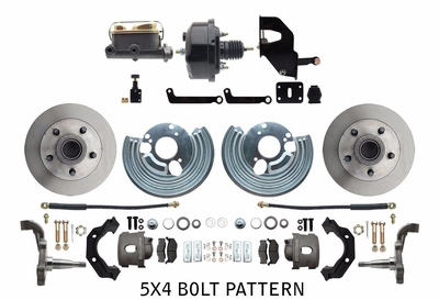 1962-1972 Mopar A Body (5x4) Small Bolt Pattern Front Disc Brake Booster & Wheel Conversion Kit #1