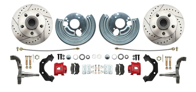 1962-1972 Mopar B&E High Performance Disc Brake Conversion Kit w/ Red Powder Coated Calipers