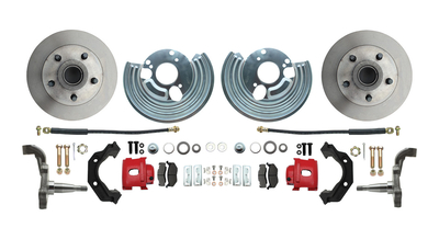 1962-1972 Mopar B&E Body Standard Disc Brake Conversion Kit w/ Red Powder Coated Calipers