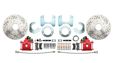 Mopar 8 3/4" (A, B, E Body) High Performance Disc Brake Conversion Kit w/ Red Powder Coated Calipers