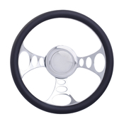 14″ Chrome Billet “Orbiter” Style Steering Wheel Kit