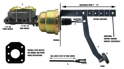 Universal Firewall Mount 7" Single Power Pedal Conversion Kit