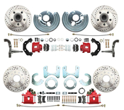 1962-1972 Mopar B&E High Performance Disc Brake Conversion Kit w/ Red Powder Coated Calipers